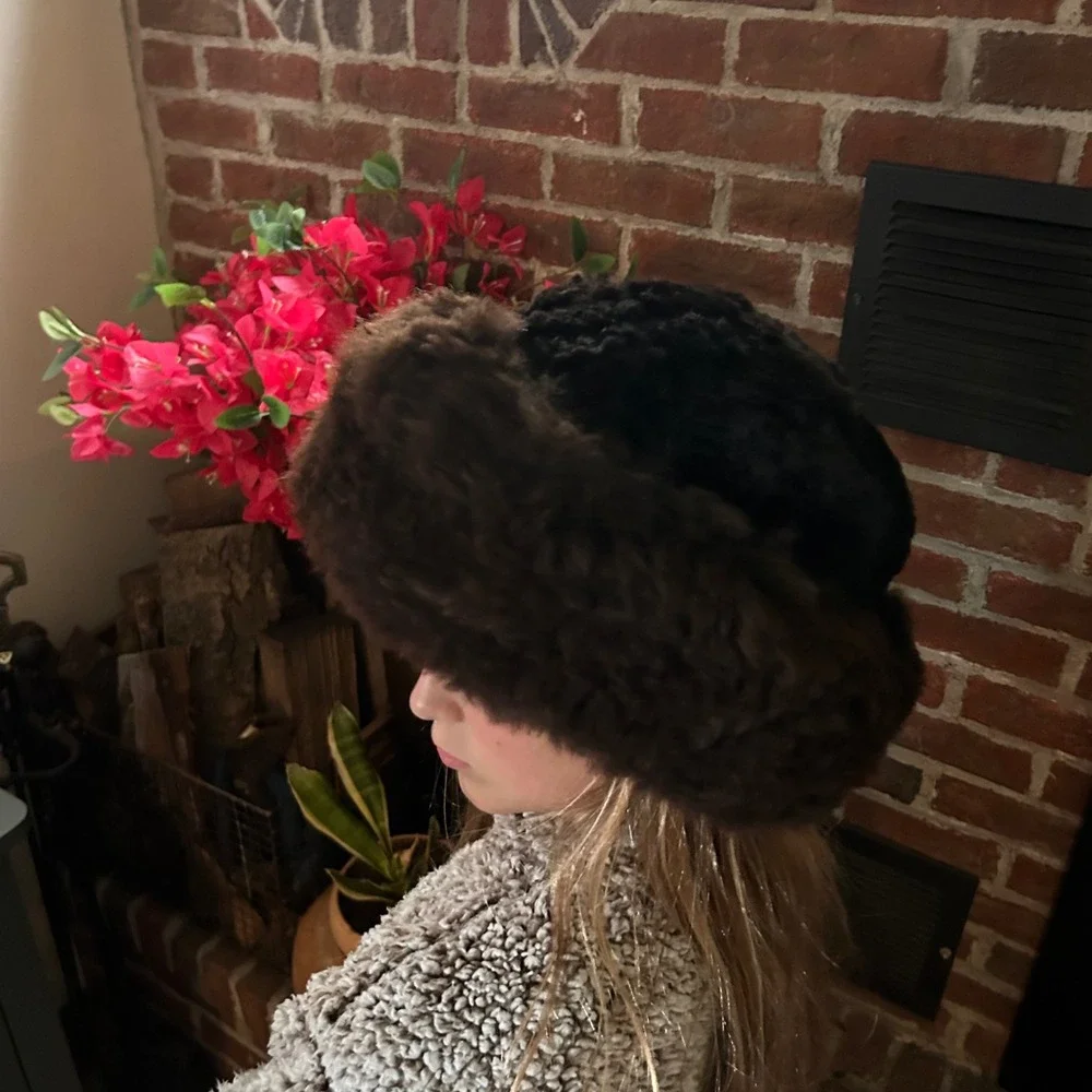 Handcrafted Alpaca Fur Cossack Hat Brown Black Women Girls Winter Peruvian Soul